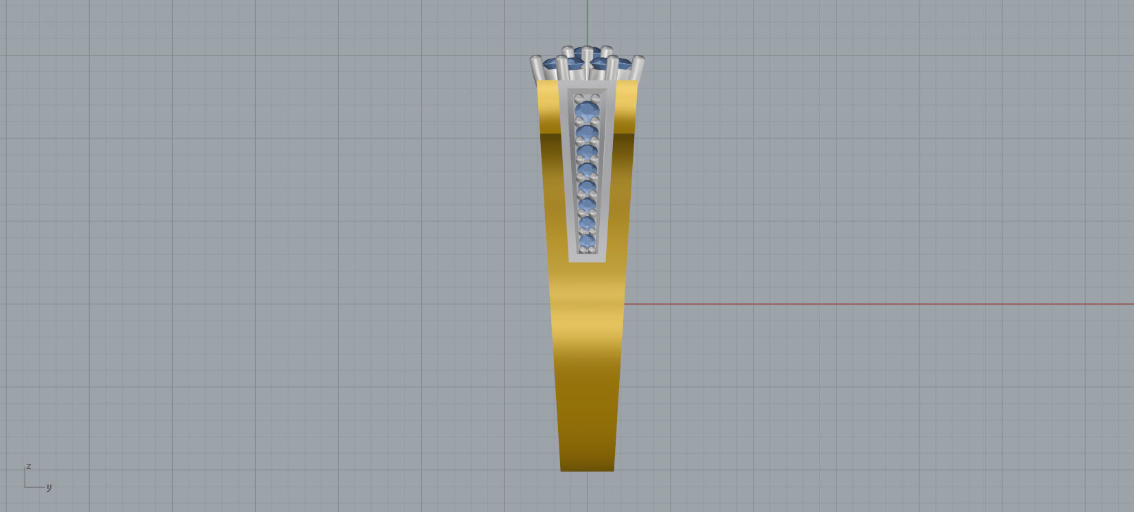 Ring and Earrings Diamond jewelry set 3d print model A67 3D print model_13