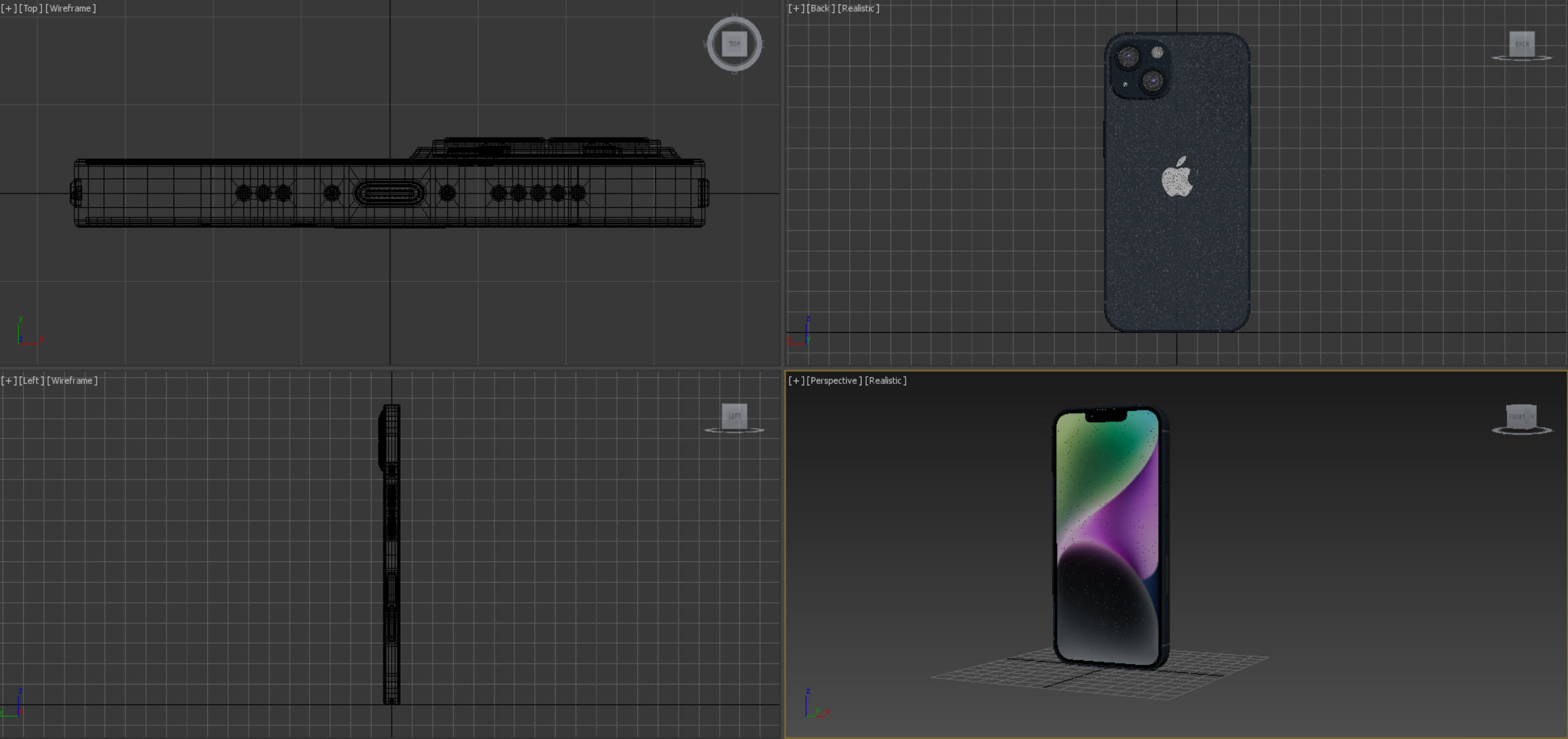 Apple iPhone 14 Midnight 3D model_20
