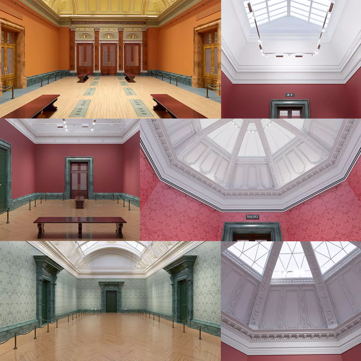 London National Gallery - Interior - Pack 3D model_0