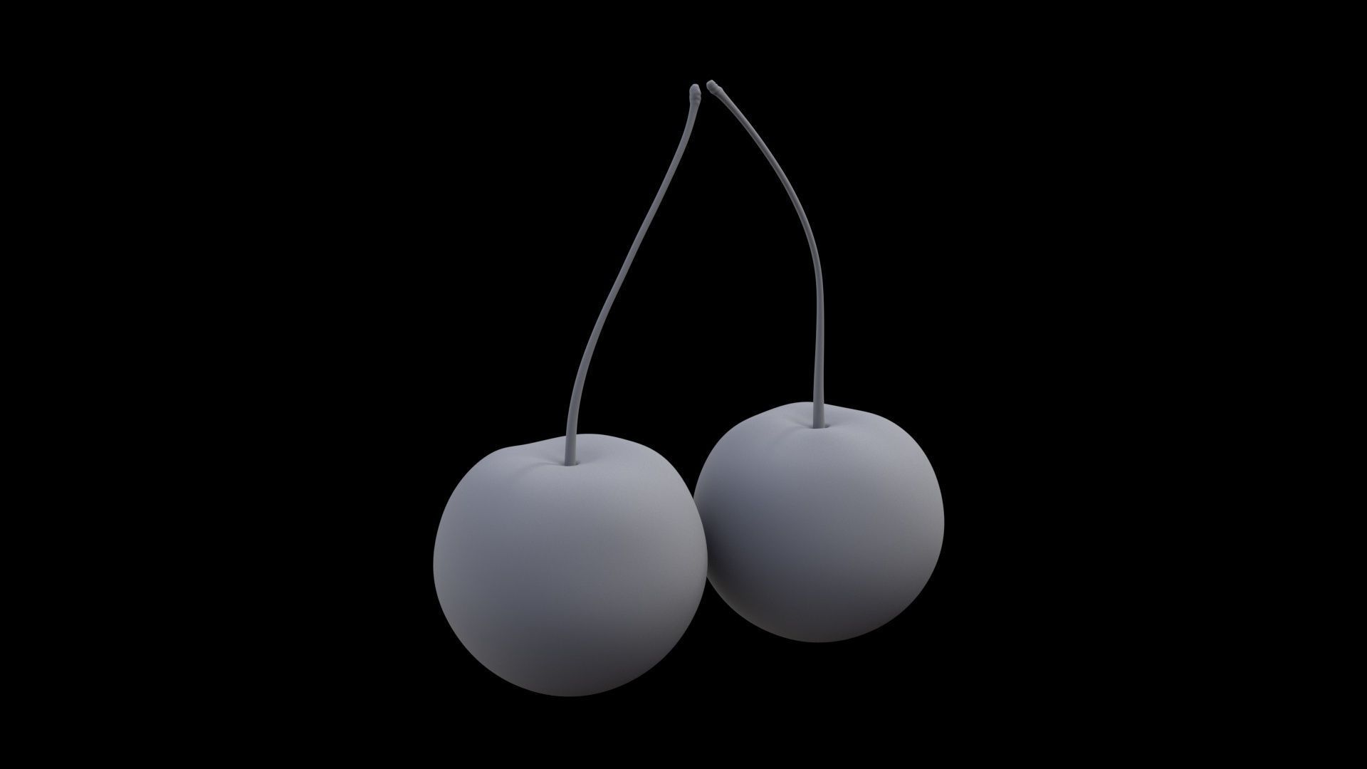 Cherries Low Poly two balls hanging Free low-poly 3D model_1