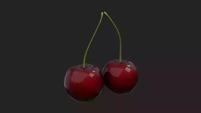 Cherries Low Poly two balls hanging Free low-poly 3D model