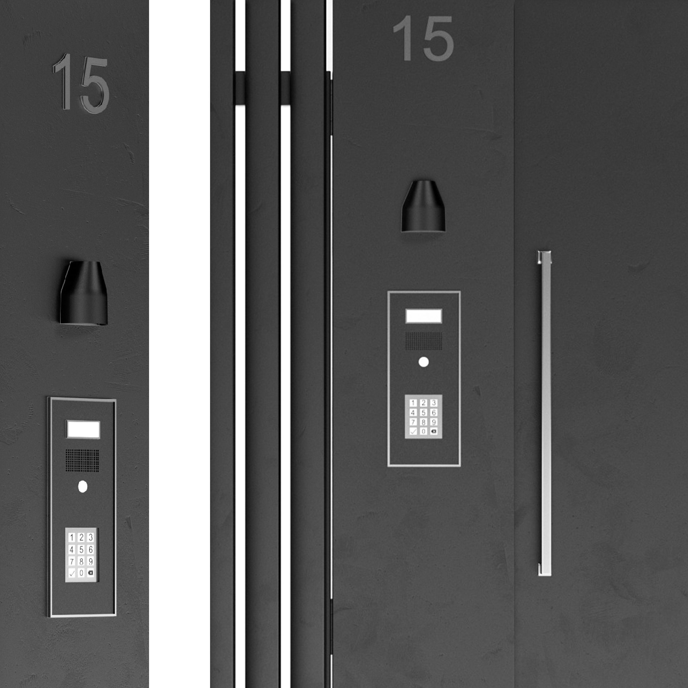 Modern door 07 3D model_7