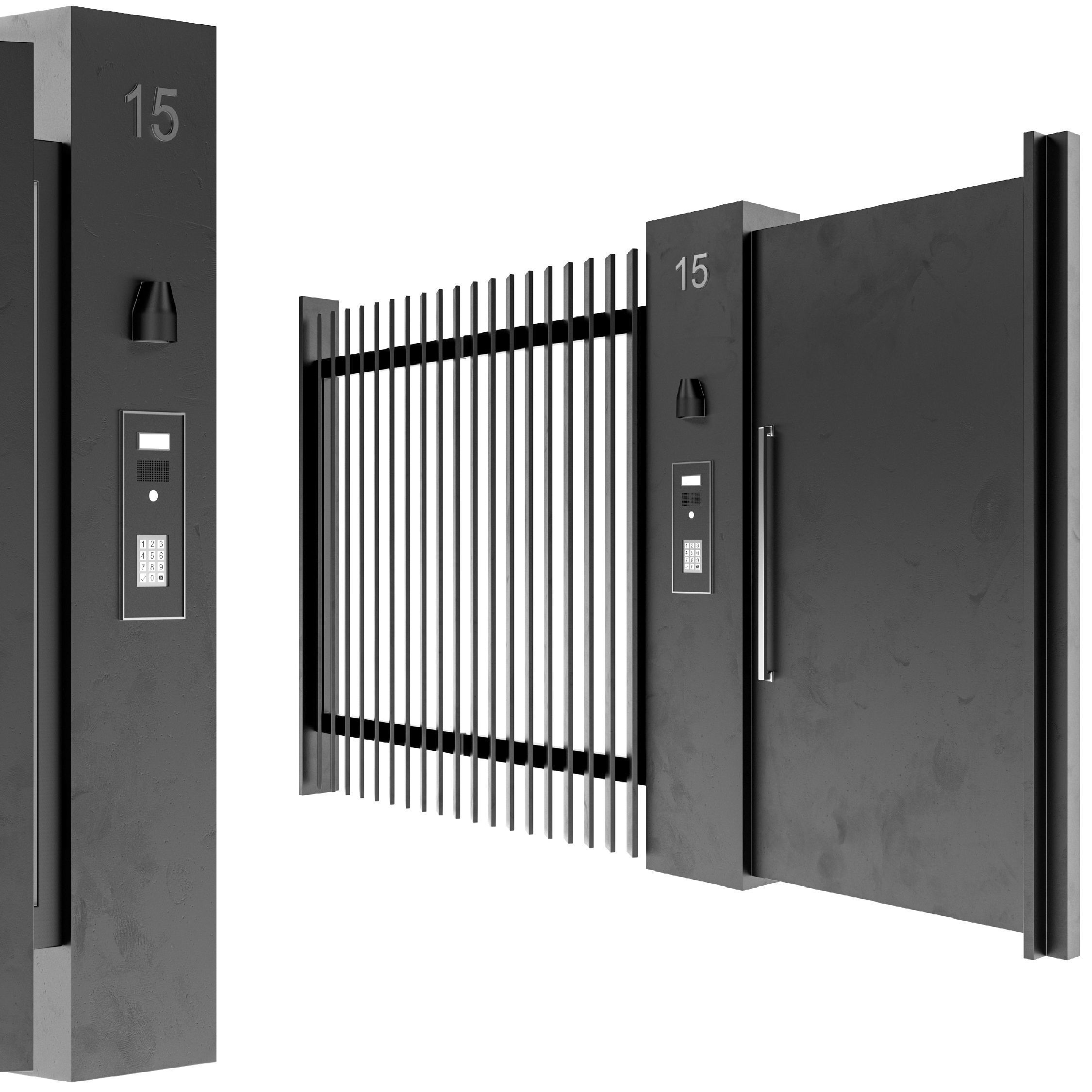 Modern door 07 3D model_1