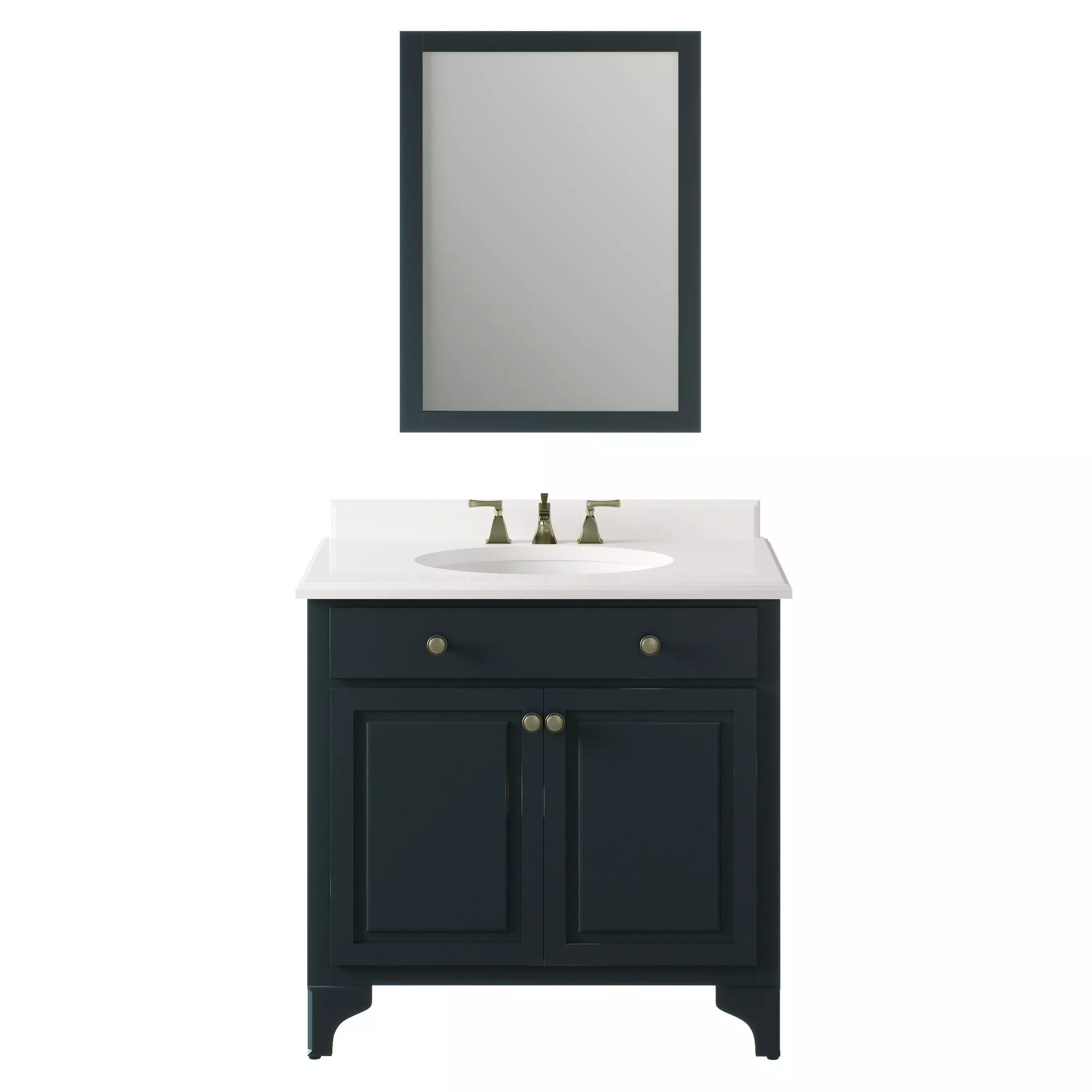 OVE Ashmore Antique Black 36 Vanity 3D model