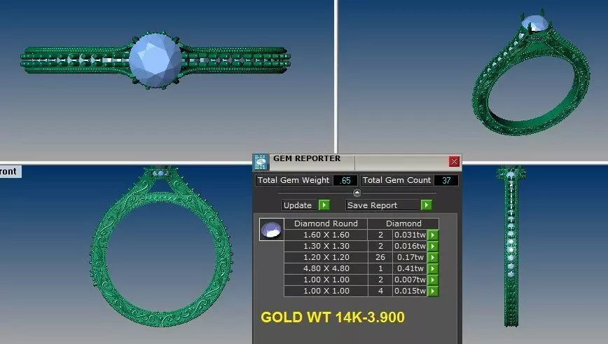 vintage solitaire engagement ring 3D print model_0