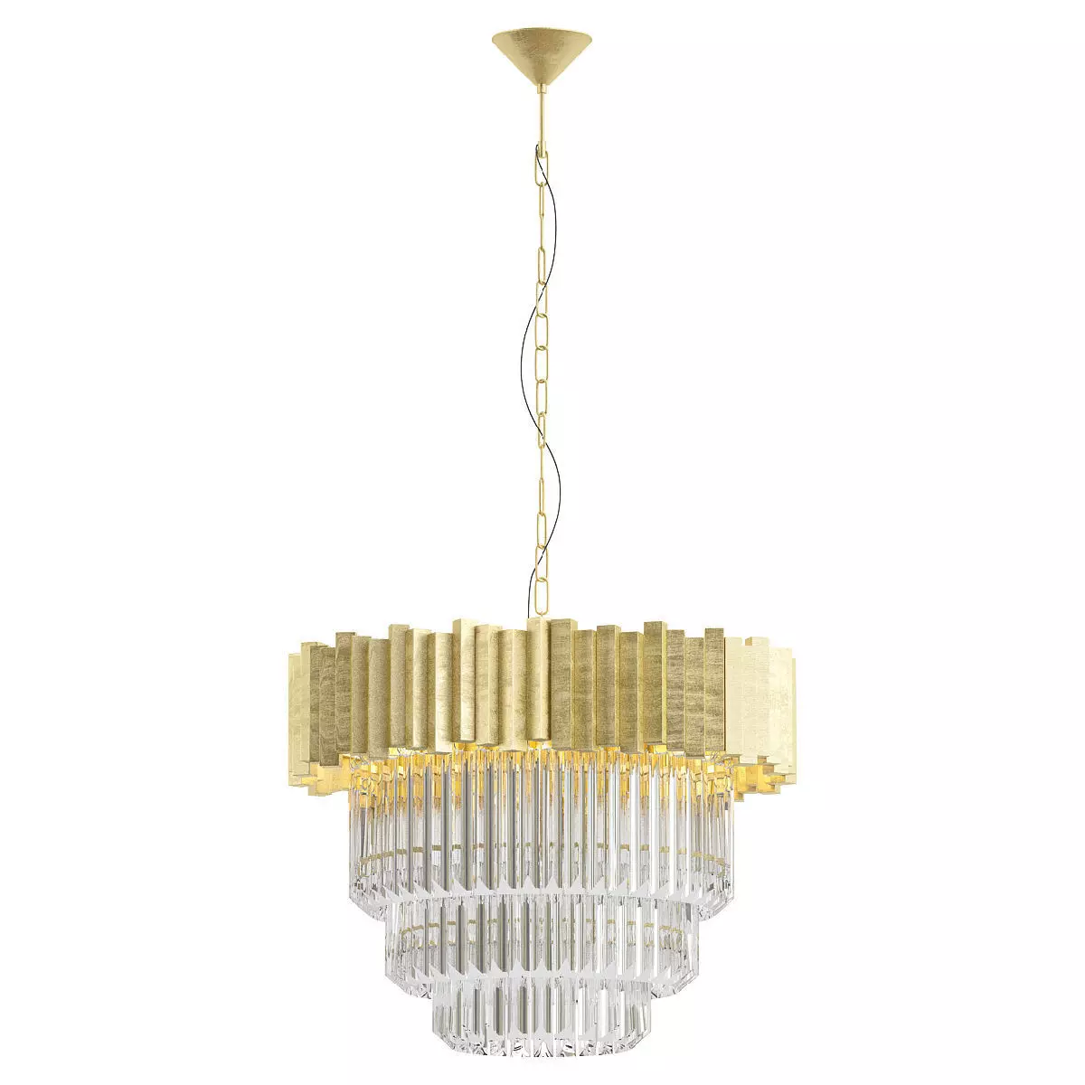 LUSTRA LARGE SILVER FINISH CHANDELIER 3D model
