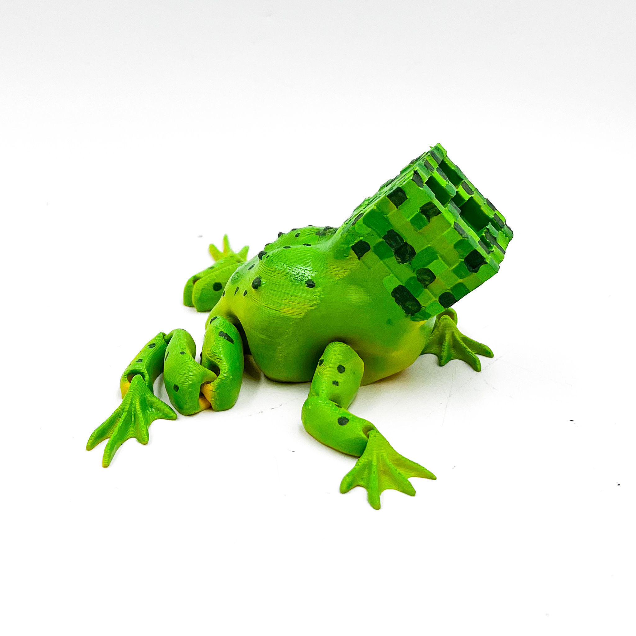 MINECRAFT Flexi Creeper Frog articulated no supports 3D print model_5