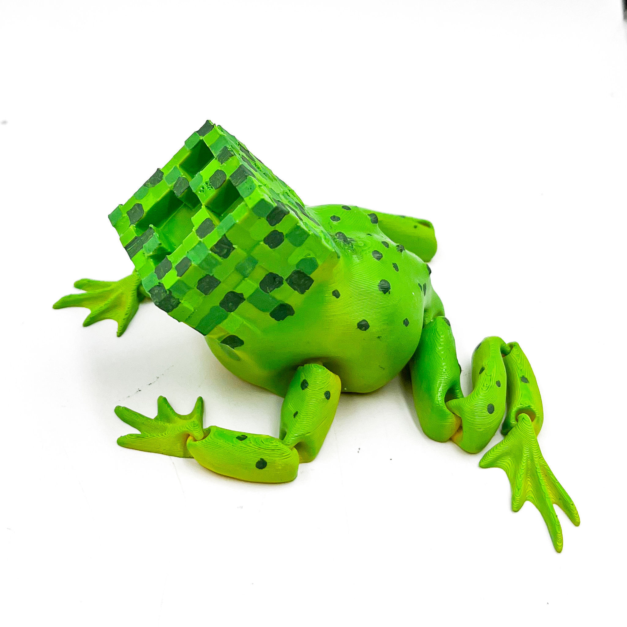MINECRAFT Flexi Creeper Frog articulated no supports 3D print model_8