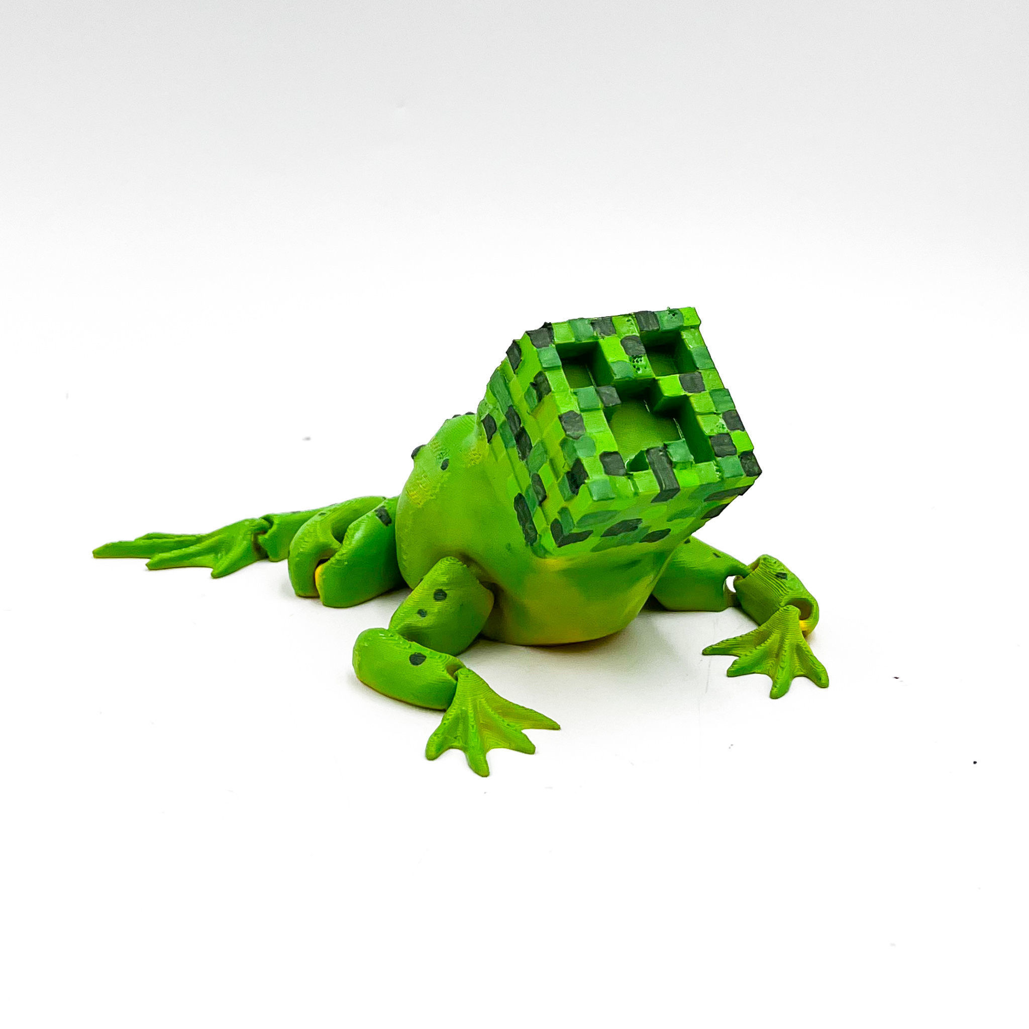 MINECRAFT Flexi Creeper Frog articulated no supports 3D print model_3