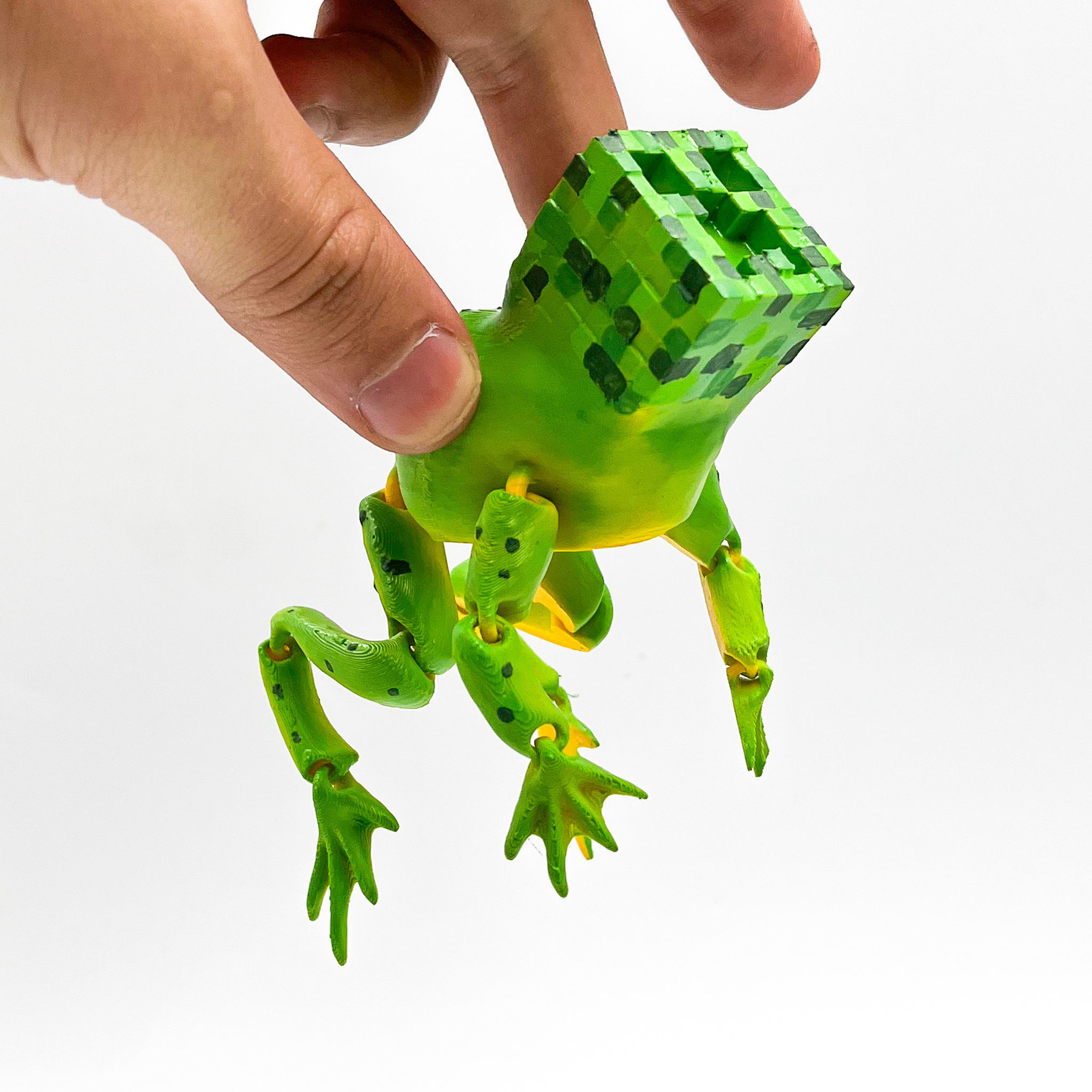 MINECRAFT Flexi Creeper Frog articulated no supports 3D print model_1
