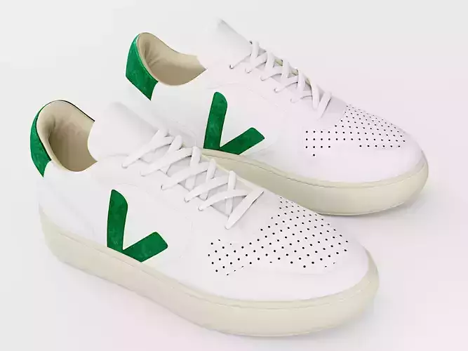 Casual Sneaker Leather Veja Style - White Green