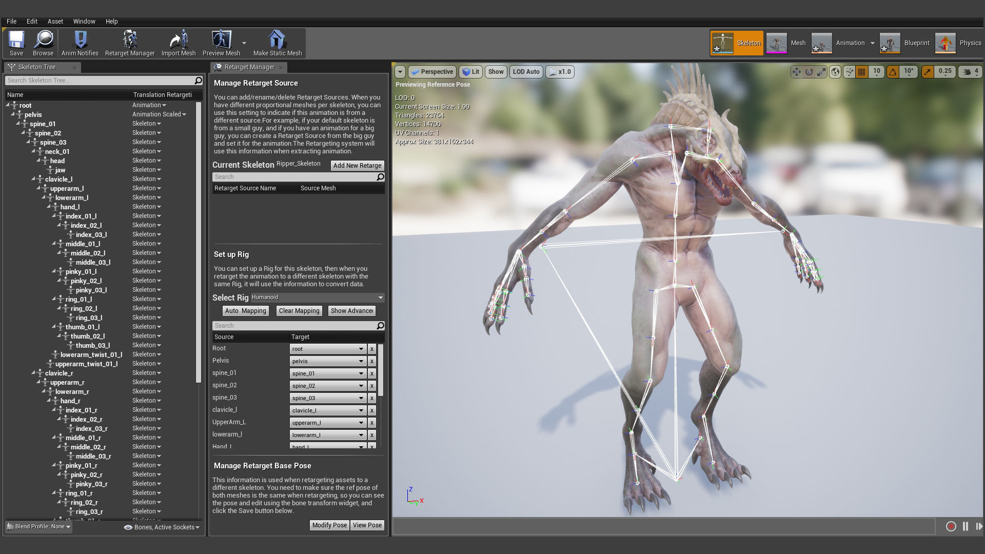 Ripper creature with long hair and claws Low-poly 3D model_5