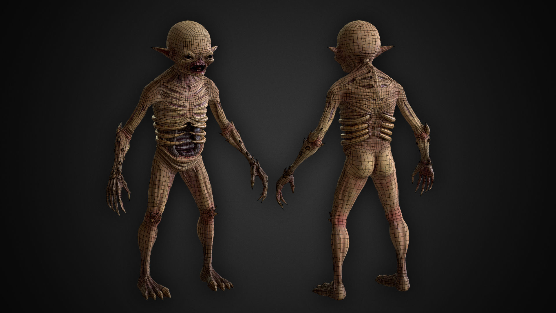 Ripper Goblin Low-poly 3D model_4