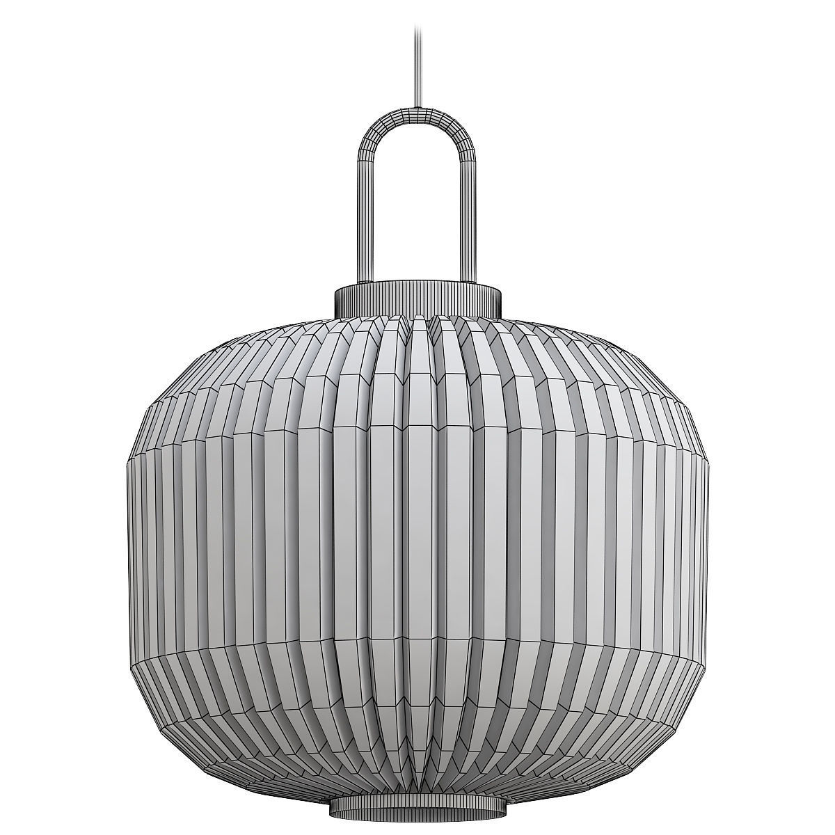 FRIST clear glass pendant light with gold finish 3D model_1