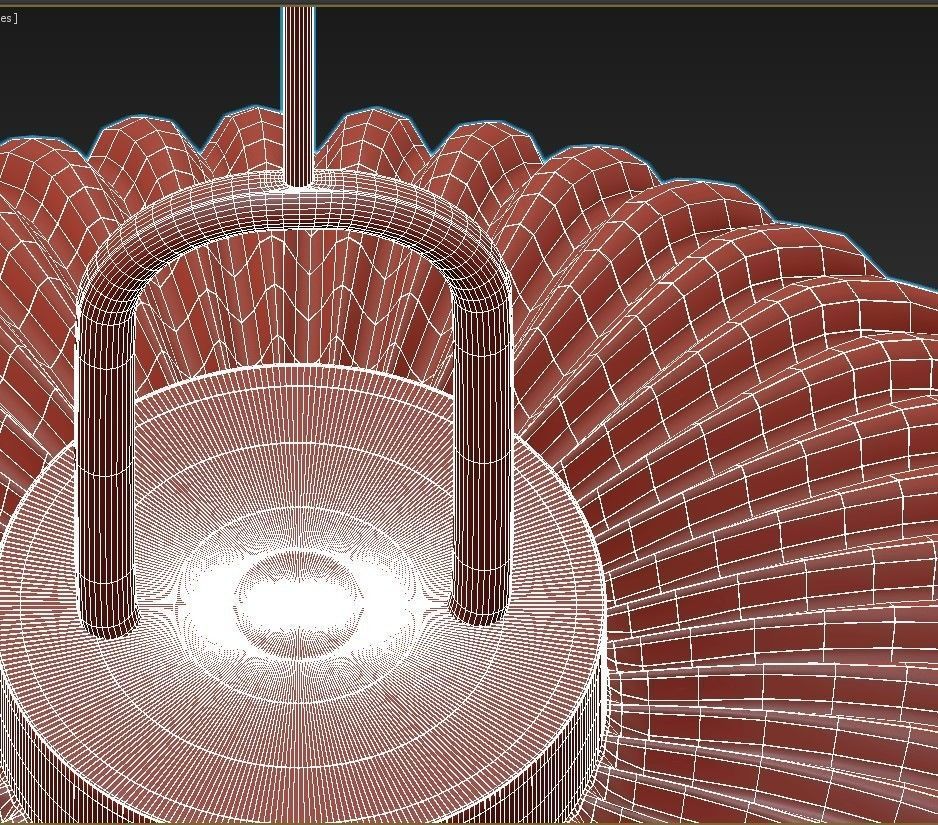 FRIST clear glass pendant light with gold finish 3D model_5