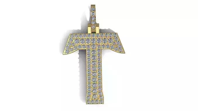 Letter T with Diamonds