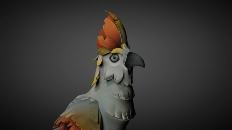 parrot1 cartoon 13 animation Low-poly 3D model_4