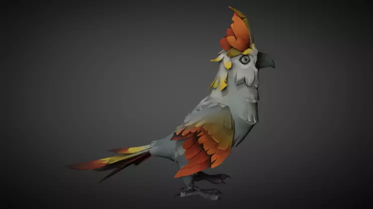 parrot1 cartoon 13 animation Low-poly 3D model_0