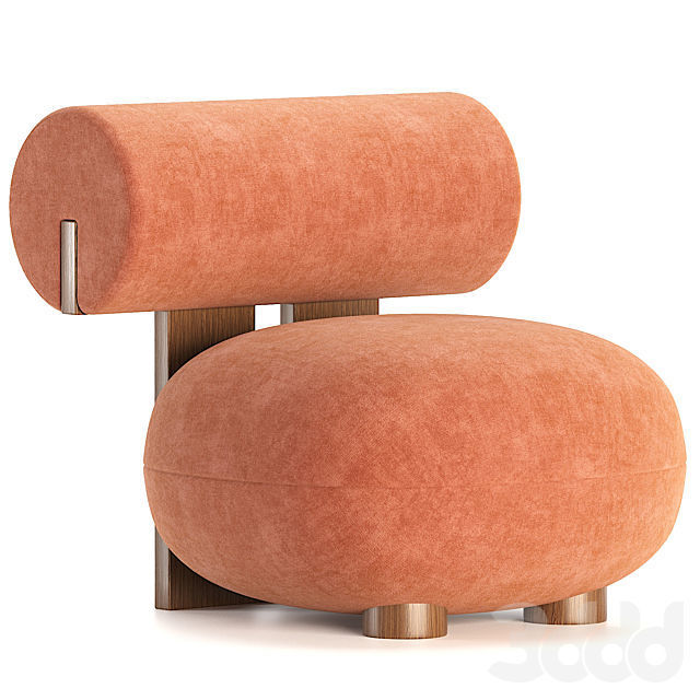 hippo armchair 3D model_2