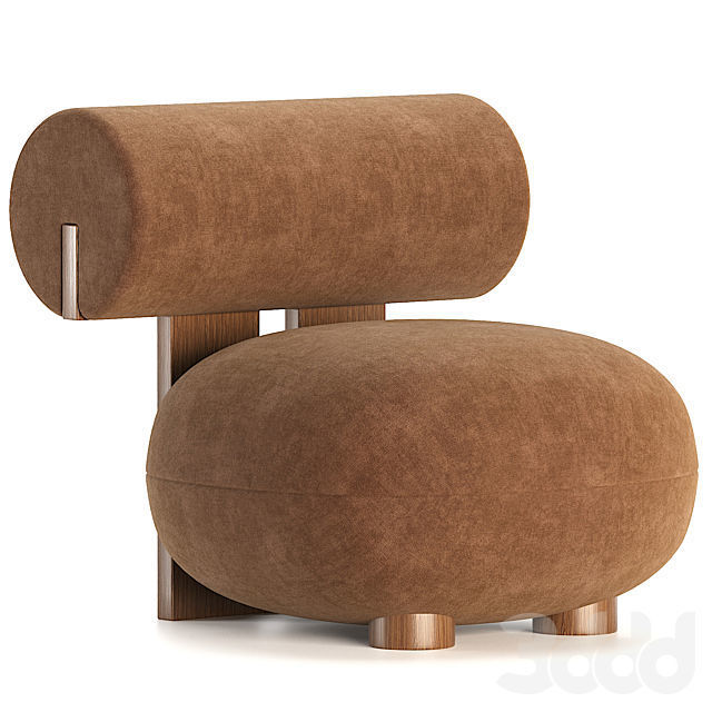 hippo armchair 3D model_3