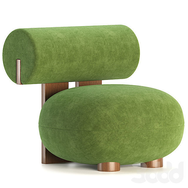 hippo armchair 3D model_1