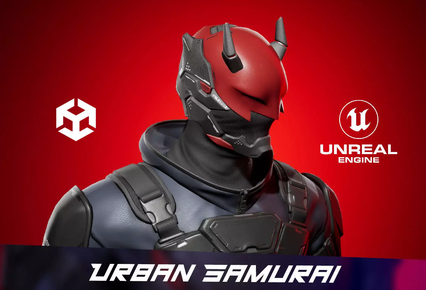 Urban Samurai Low-poly 3D model_0