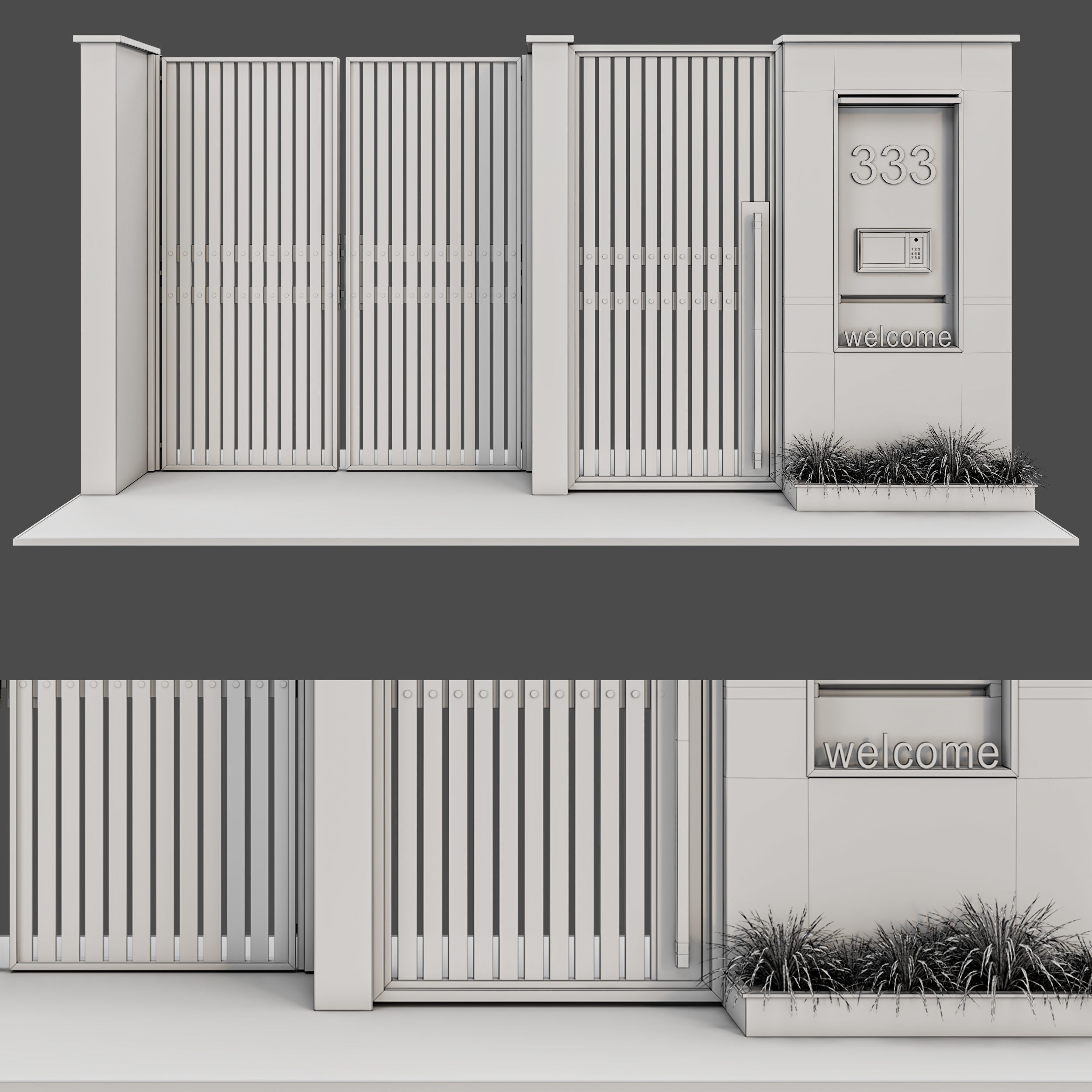 modern door 12 3D model_3