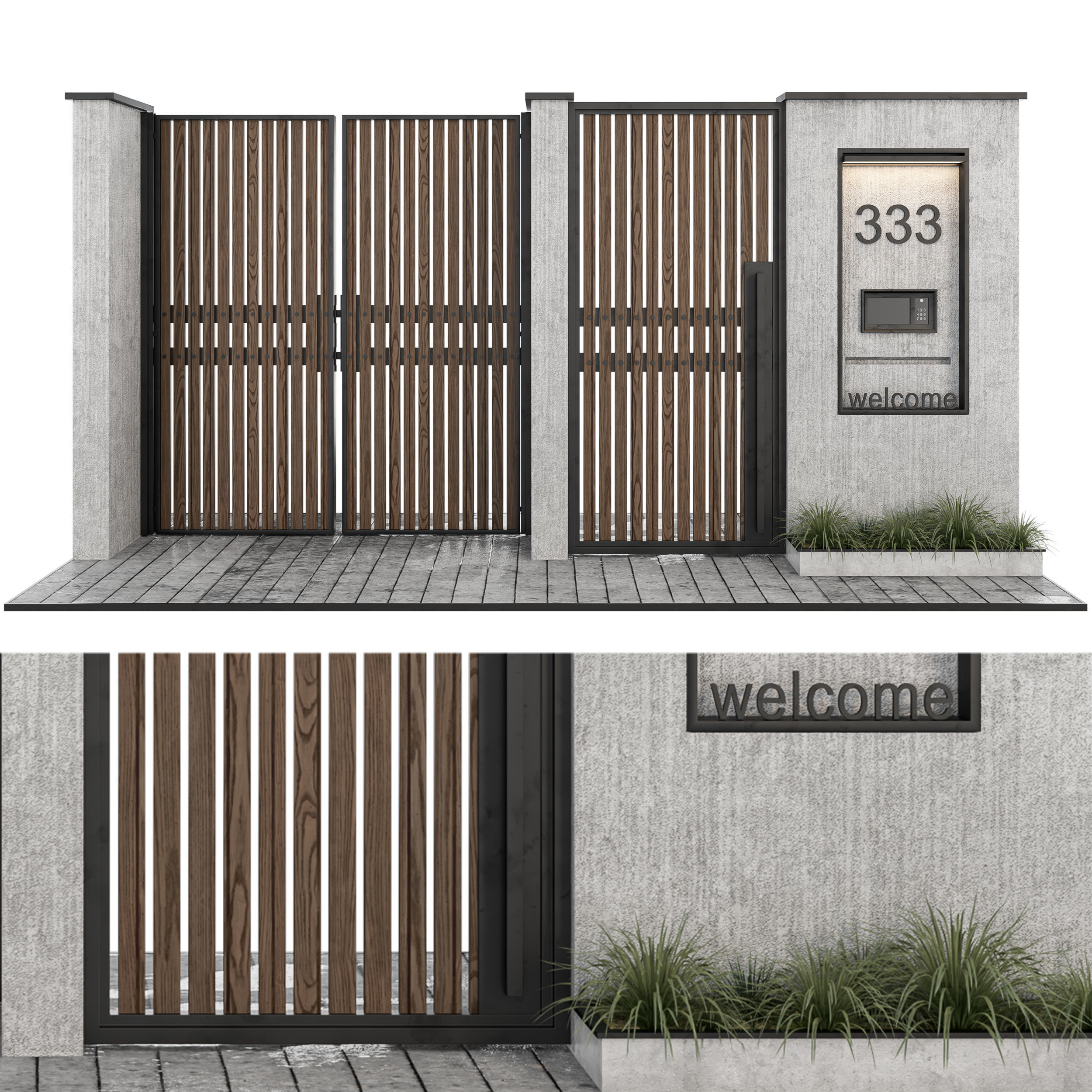 modern door 12 3D model_1