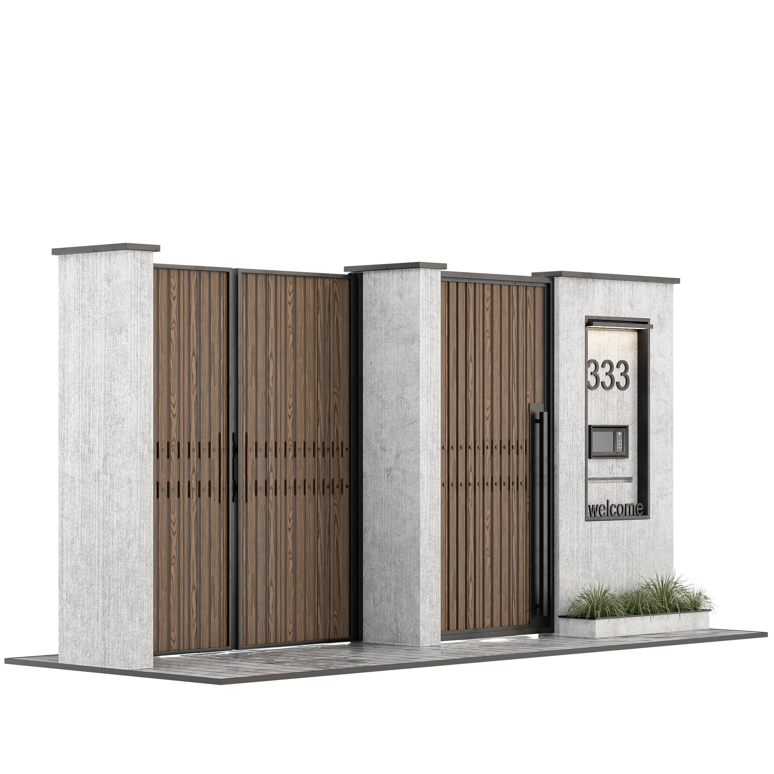 modern door 12 3D model_4