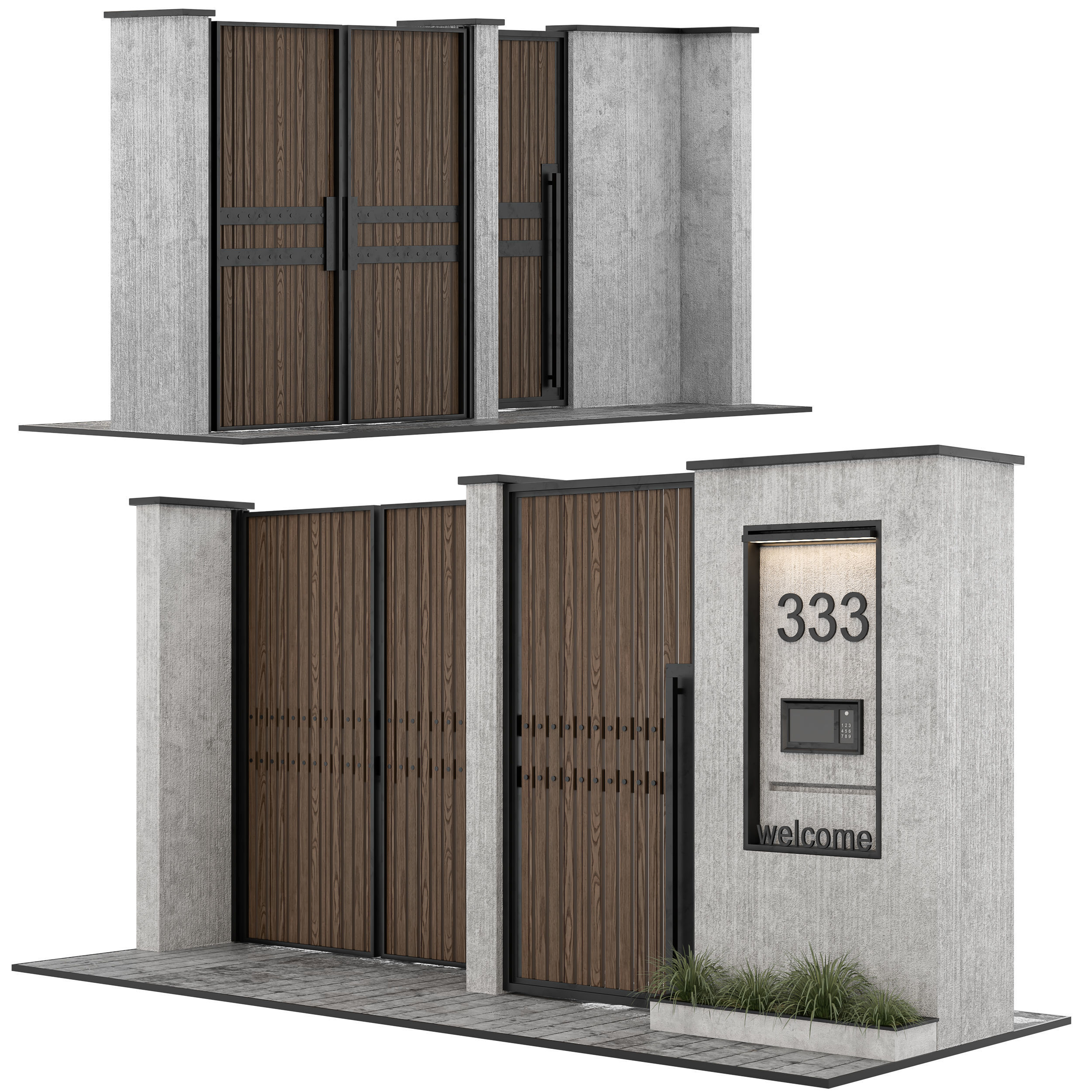 modern door 12 3D model_2
