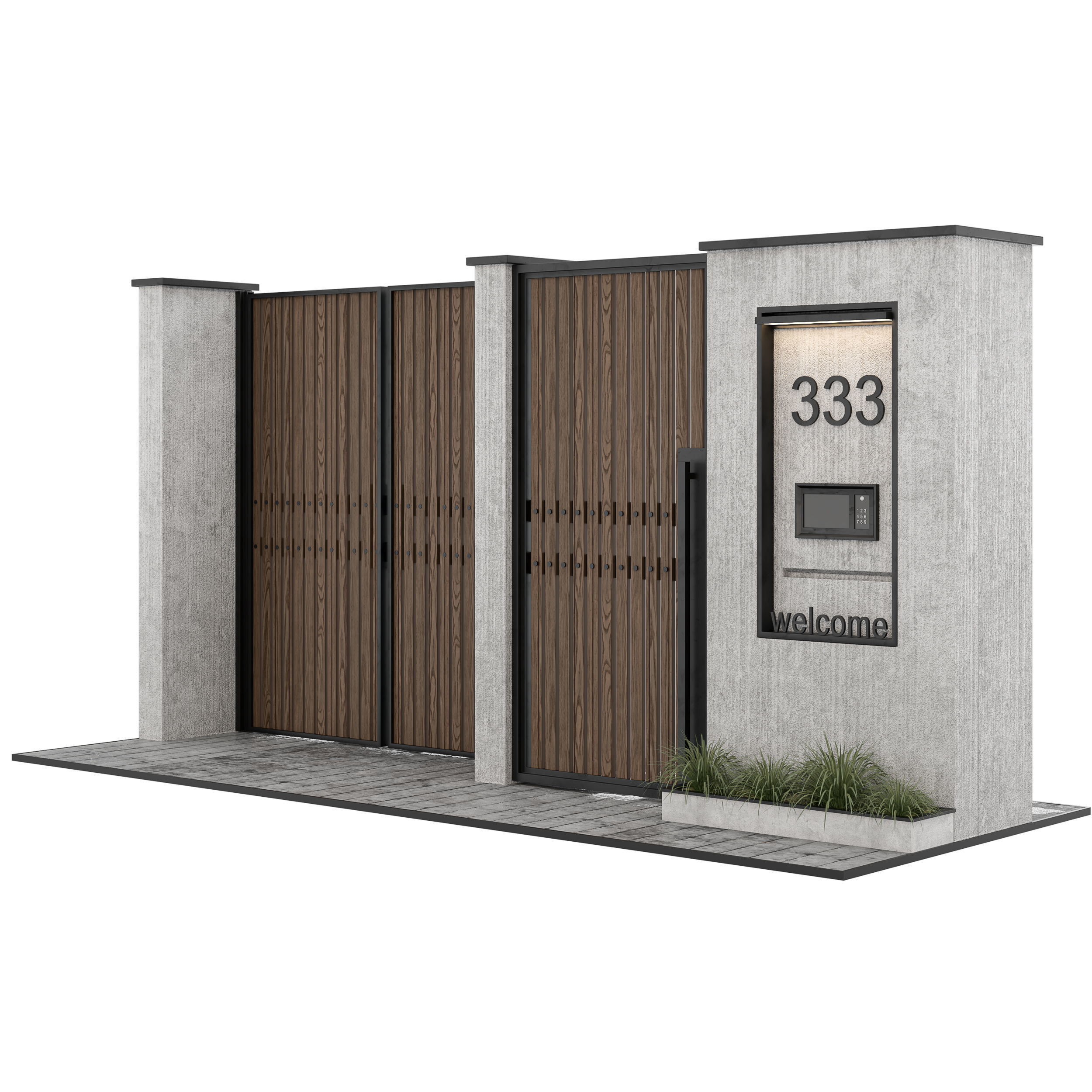 modern door 12 3D model_7