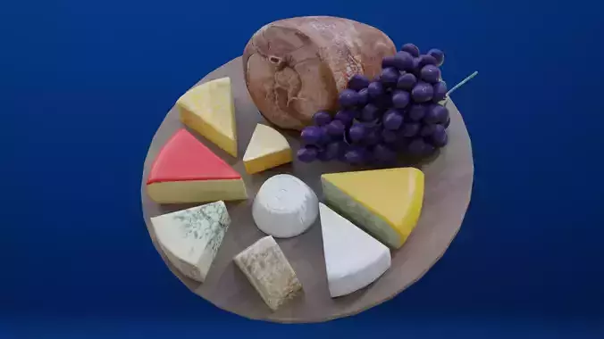 Cheese Board Low-poly 3D model