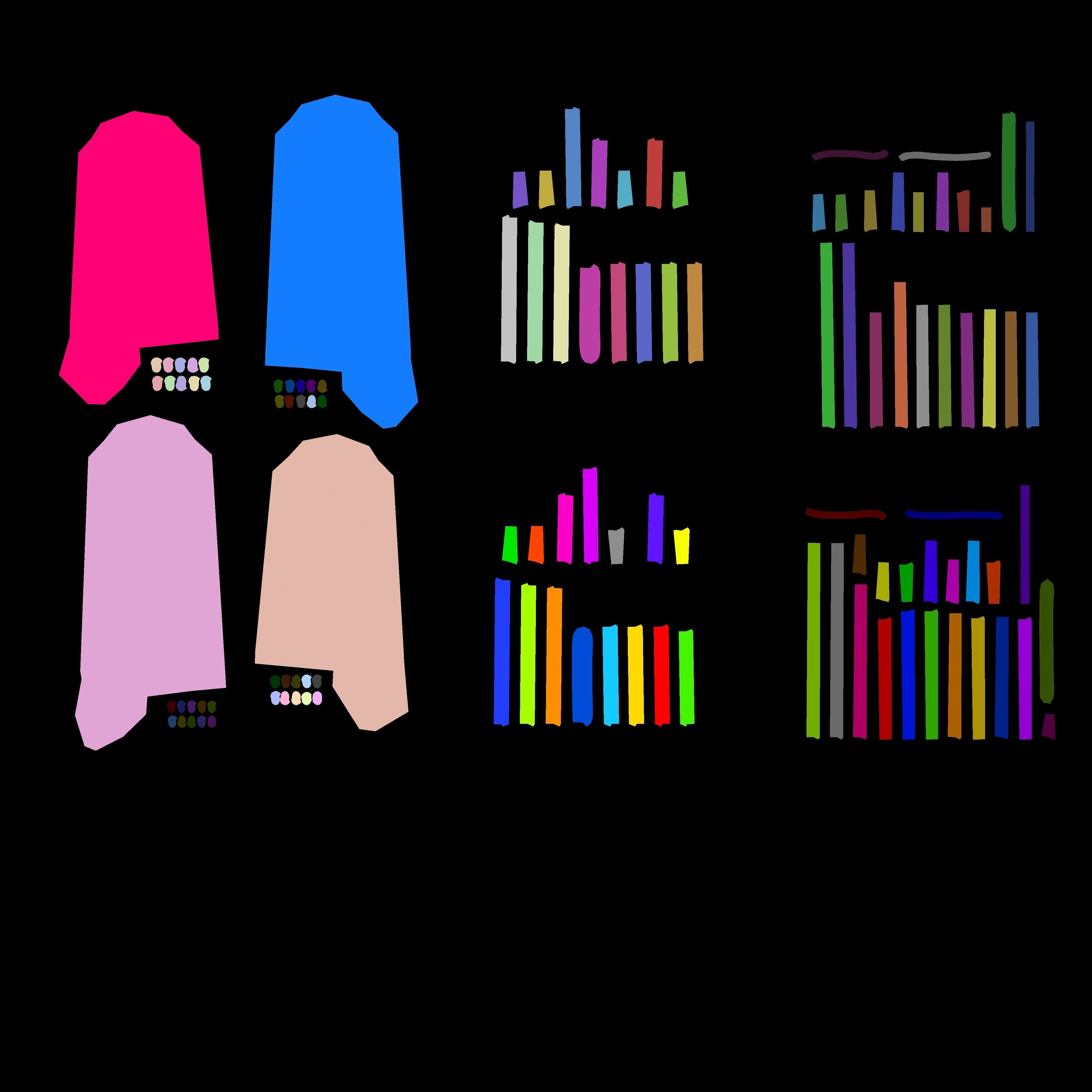 Aluminum door fence set Low-poly 3D model_5