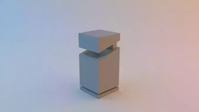 modern and futuristic trash can or bin Low-poly 3D model
