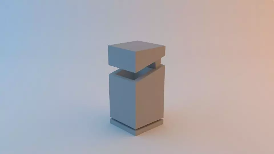modern and futuristic trash can or bin Low-poly 3D model