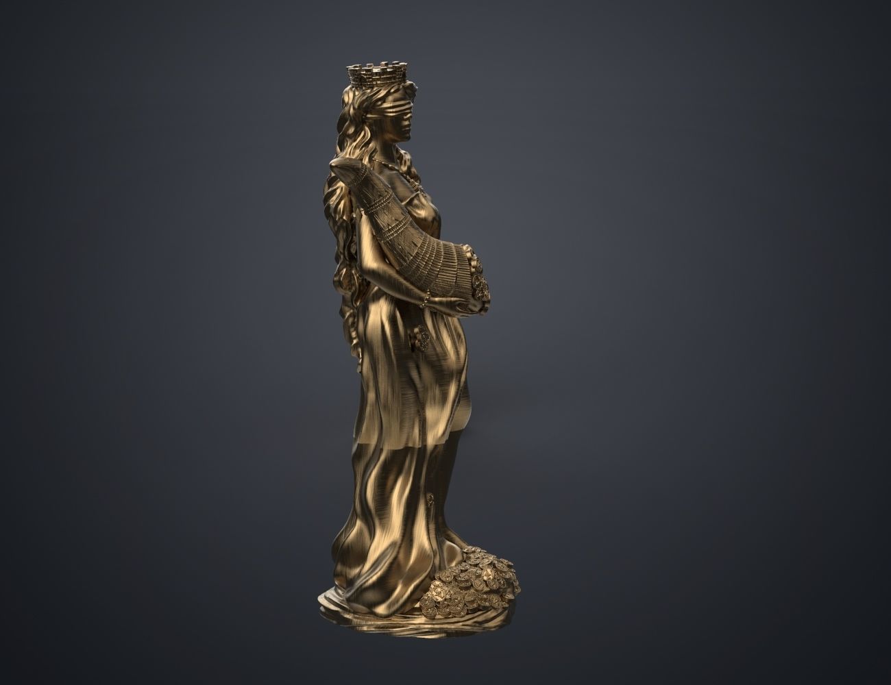 Statue of the Goddess of Fortune 3D print model_1