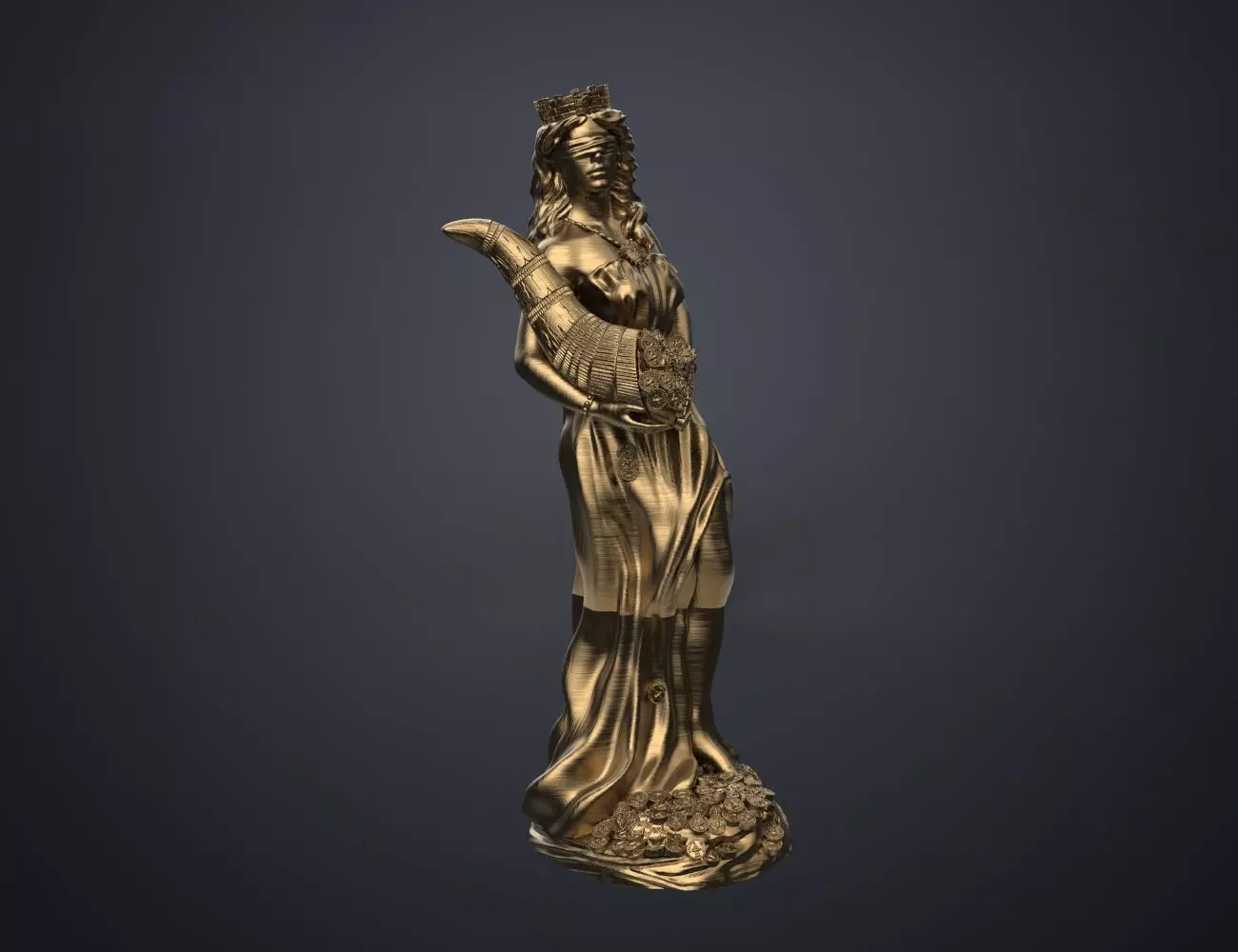 Statue of the Goddess of Fortune 3D print model_0