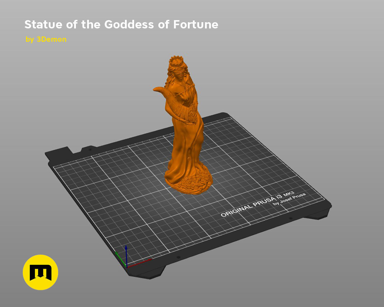 Statue of the Goddess of Fortune 3D print model_5