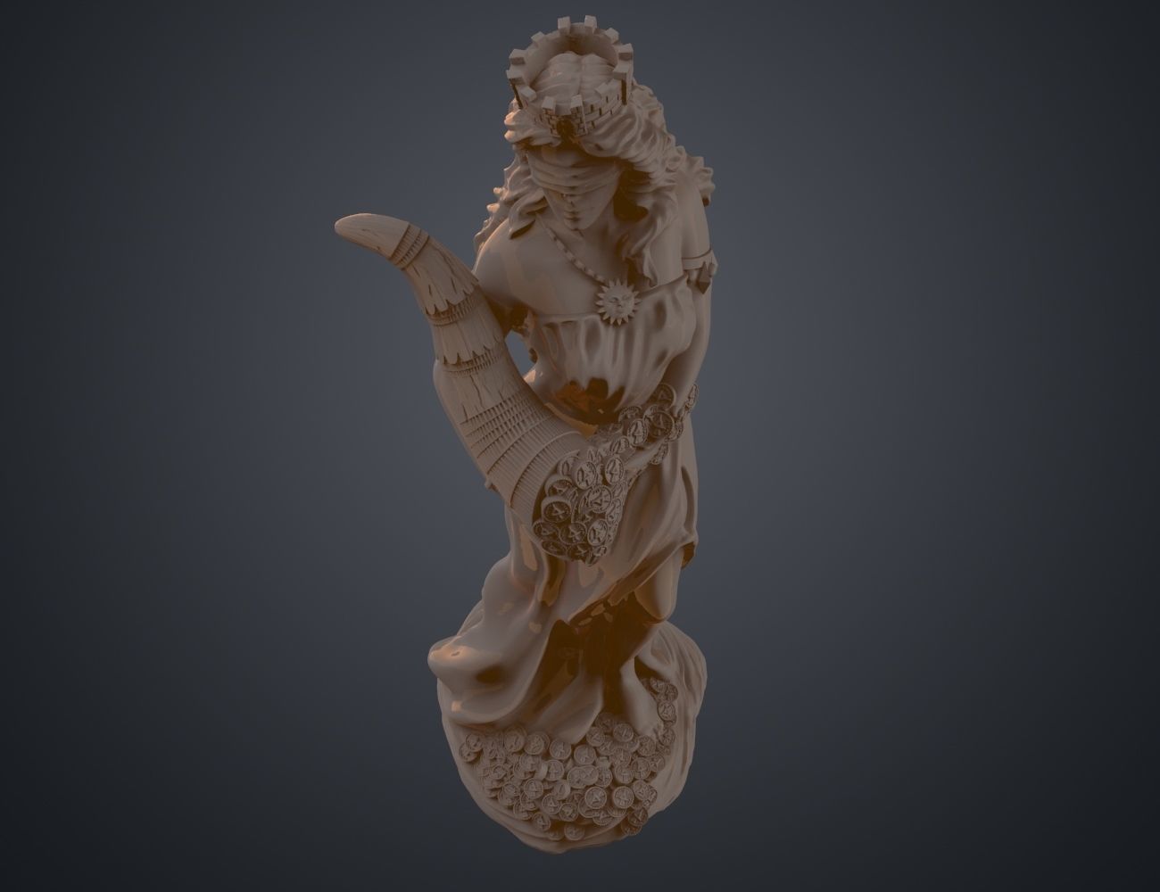Statue of the Goddess of Fortune 3D print model_14