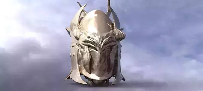 Iron mask baroque helmet  3D model