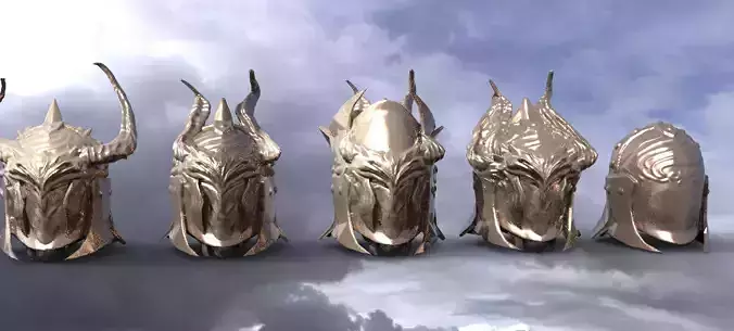 Iron mask helmet collection 5 models  3D model
