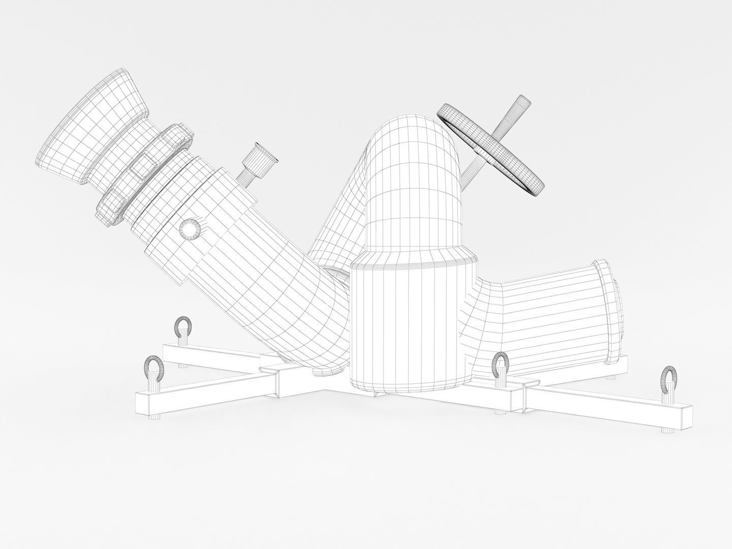 Stationary Fire Hose Spray Nozzle 3D model_15