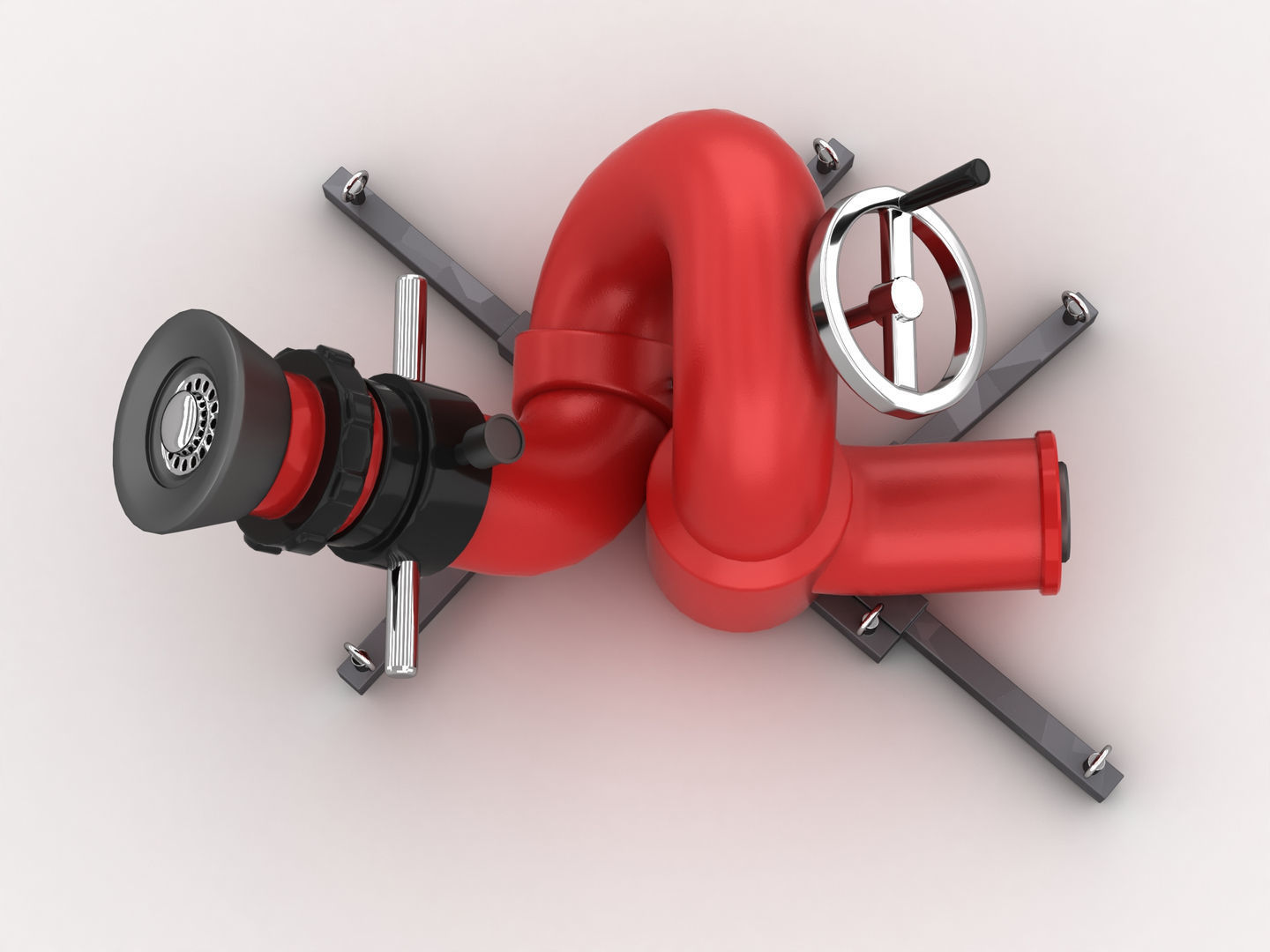 Stationary Fire Hose Spray Nozzle 3D model_8