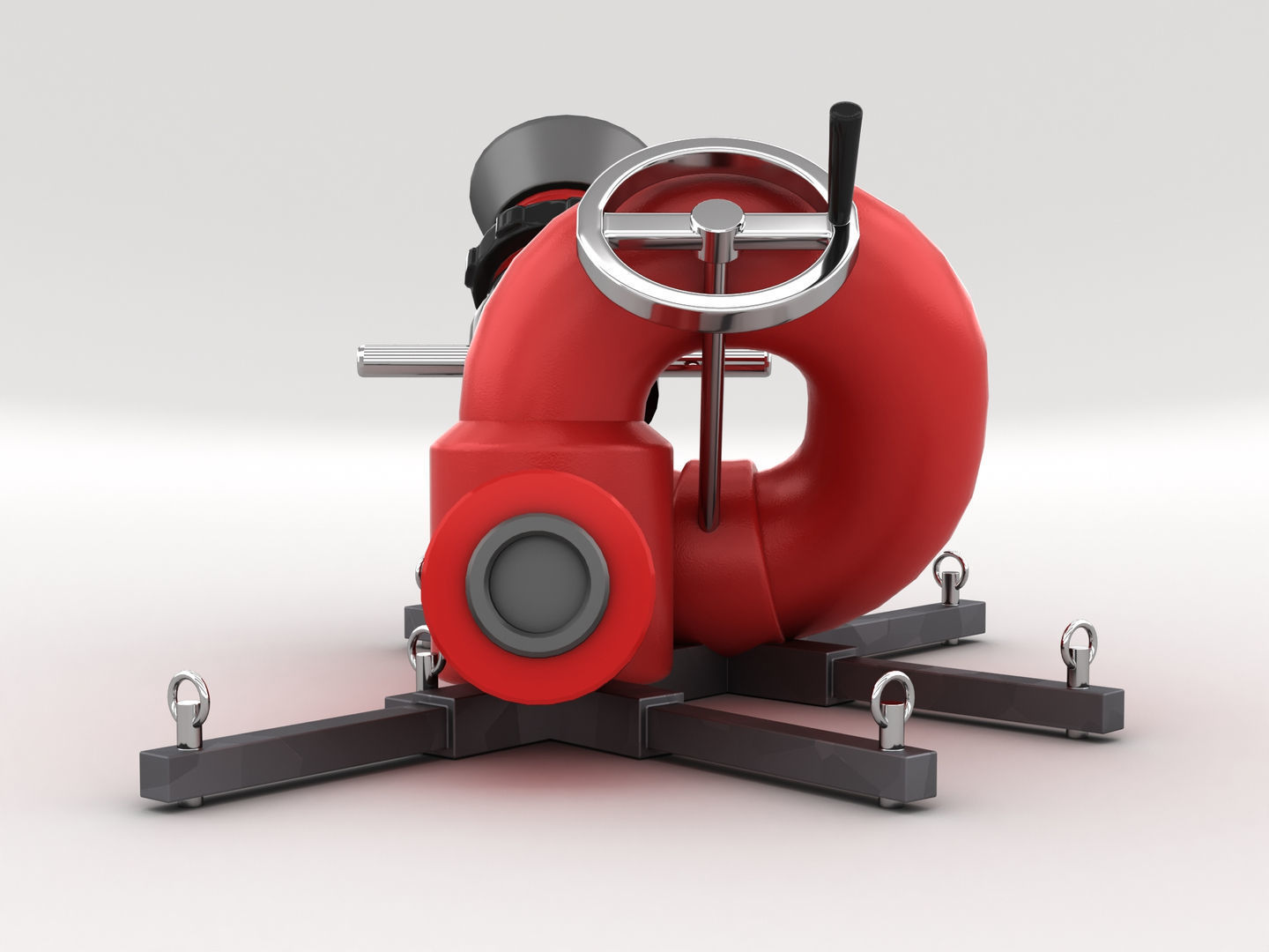 Stationary Fire Hose Spray Nozzle 3D model_7