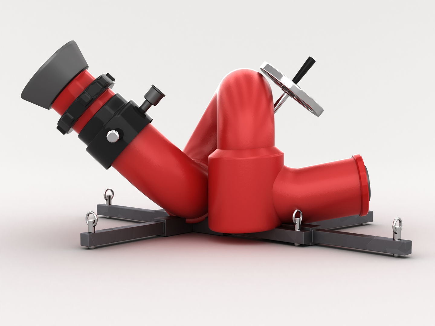 Stationary Fire Hose Spray Nozzle 3D model_6