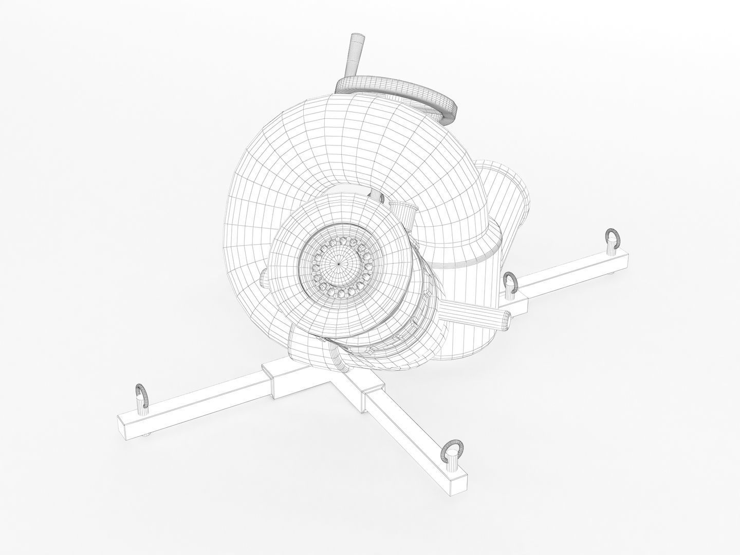 Stationary Fire Hose Spray Nozzle 3D model_11