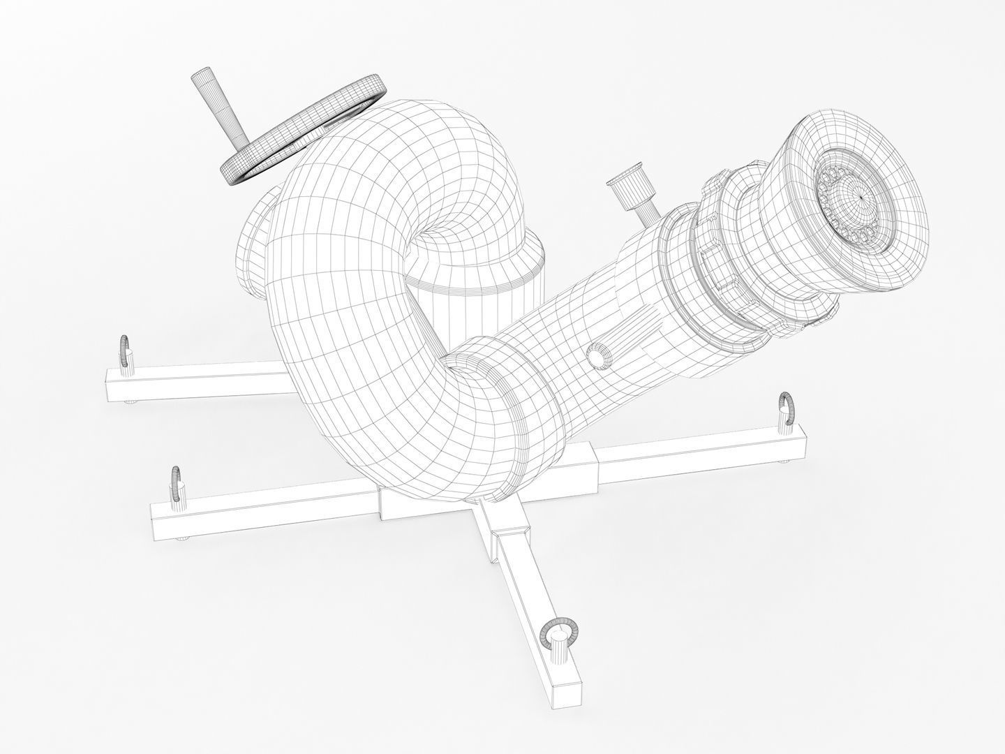 Stationary Fire Hose Spray Nozzle 3D model_12