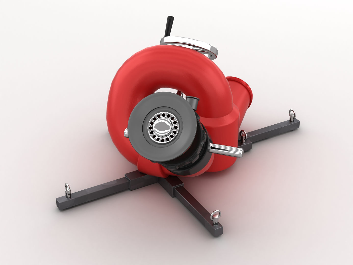 Stationary Fire Hose Spray Nozzle 3D model_2