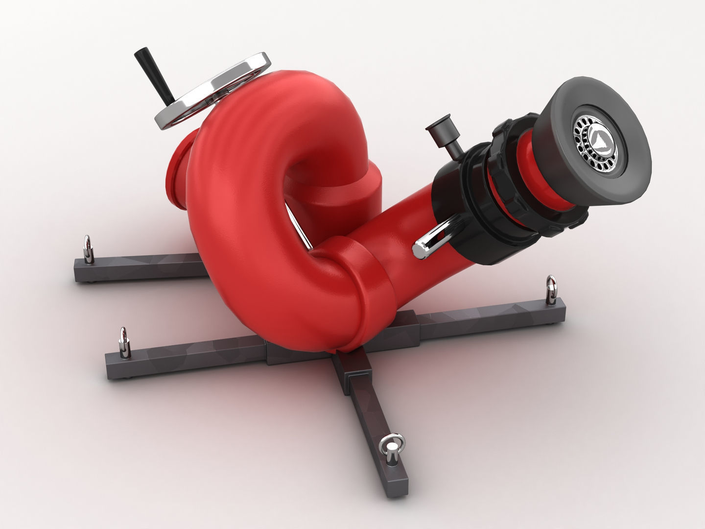 Stationary Fire Hose Spray Nozzle 3D model_3