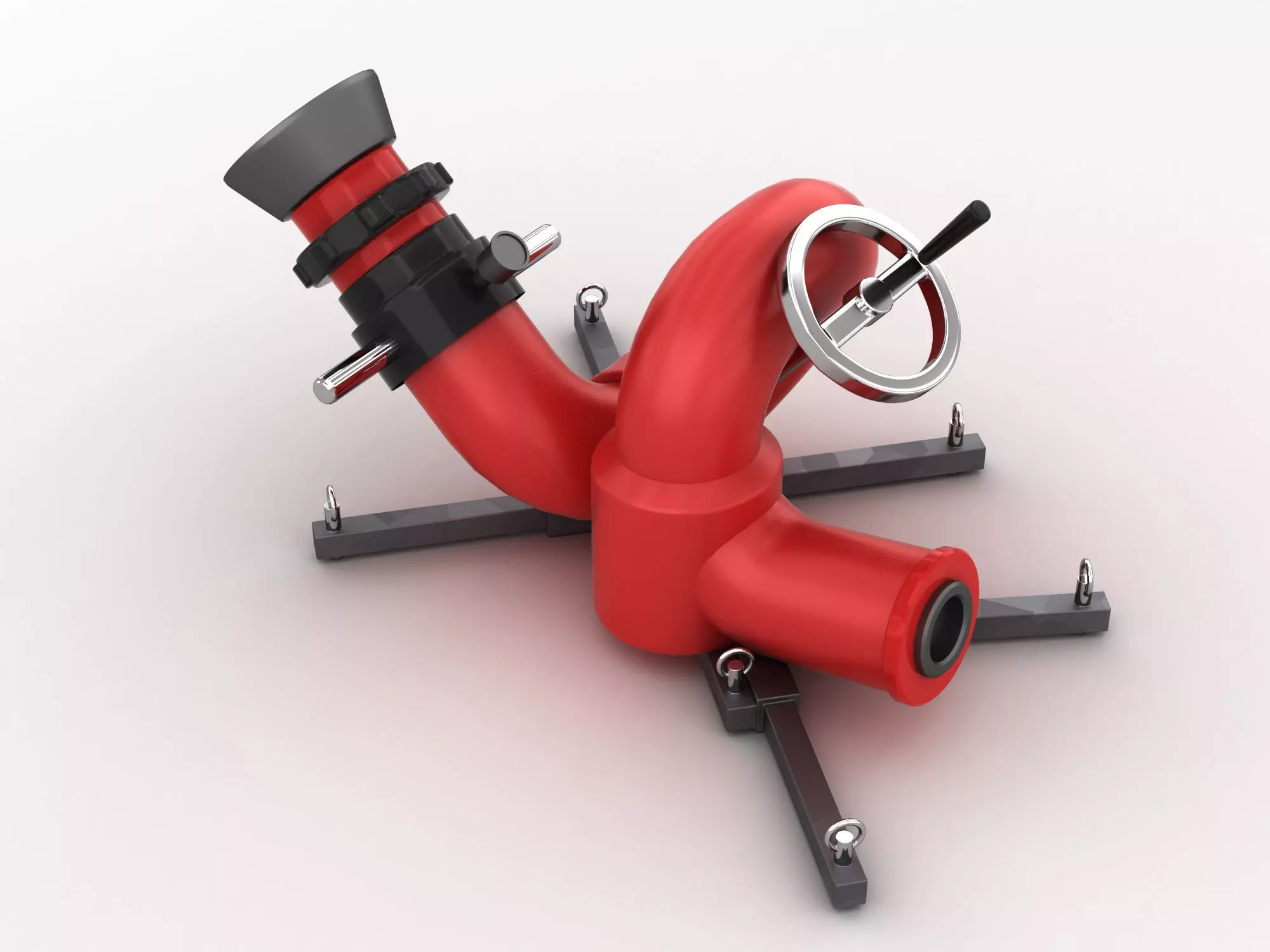 Stationary Fire Hose Spray Nozzle 3D model_0